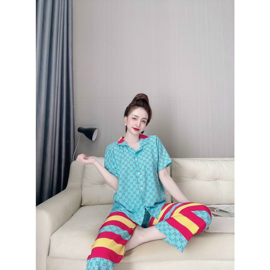 Bộ mặc nhà nữ lụa Hàn cao cấp mềm mịn CARY
