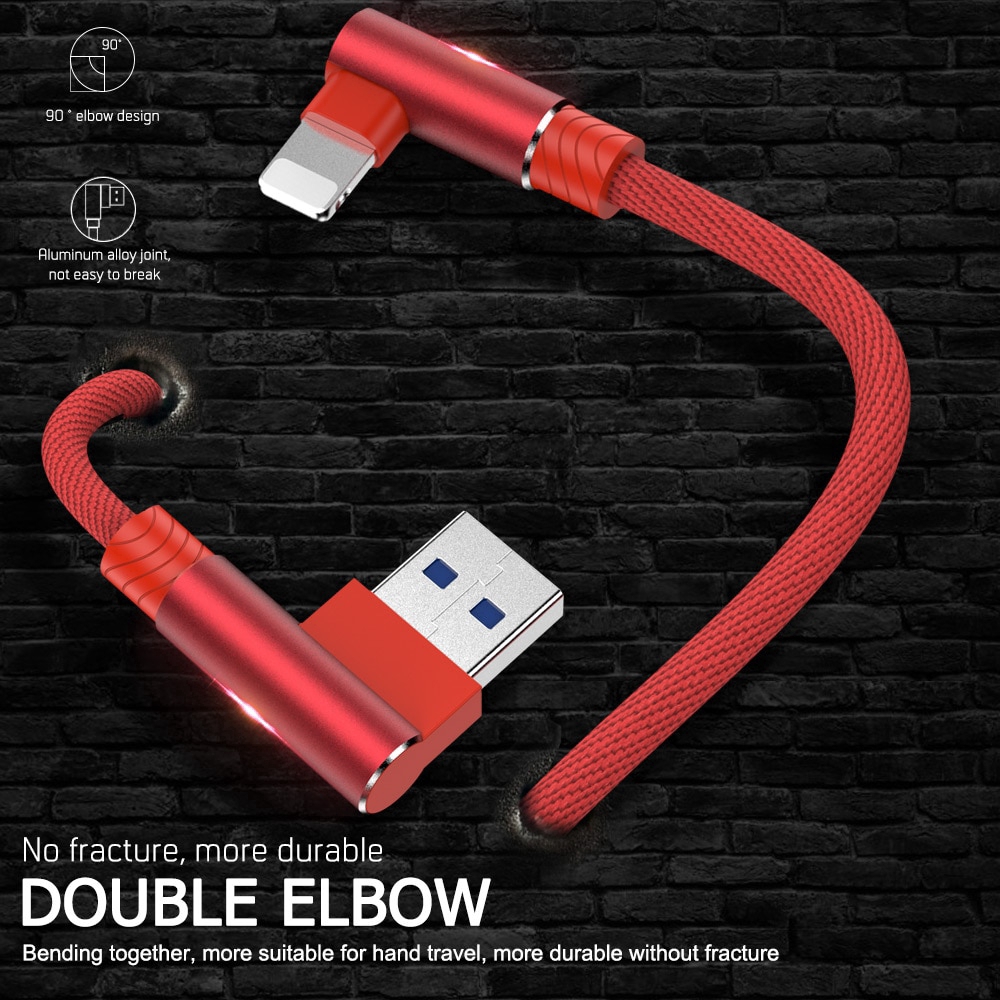 Dây cáp sạc nhanh 90 độ thích hợp cho IP6 6s 7 8 X Xs 11 Pro Max 5 5s Se