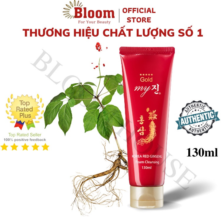 Sữa Rửa Mặt Hồng Sâm Đỏ Hàn Quốc My Gold Korea Red Ginseng Foam Cleansing 130ml Chính Hãng - Sữa Rửa Mặt Nhân Sâm