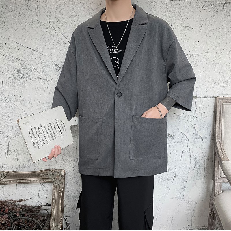 Áo Khoác Nam Blazer Trơn Kiểu Dáng Basic Chất Đũi Xuất Sịn Dành Cho Nam