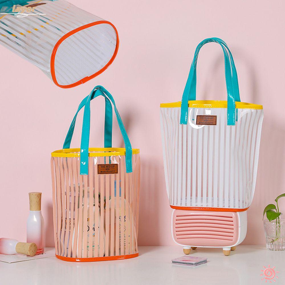 [LAY] Travel Beach Bag Waterproof Shopping Handbag New Transparent Summer Sundry Storage Large Capacity Protable Shoulder Bag/Multicolor