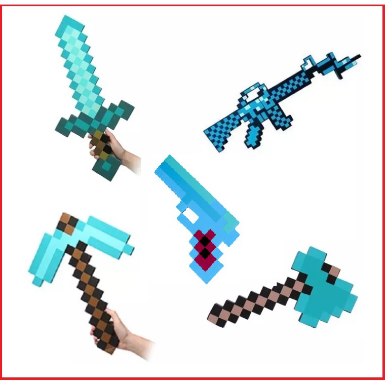 Combo 5 mô hình dụng cụ minecraft kim cương