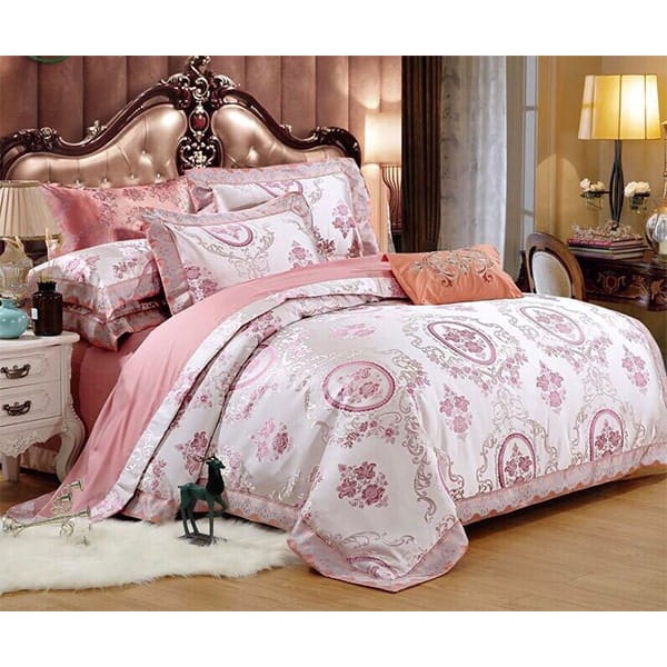 Bộ Ga Phủ Cưới Gấm Hoàng Gia Cao Cấp Singapo nhập 5 Món