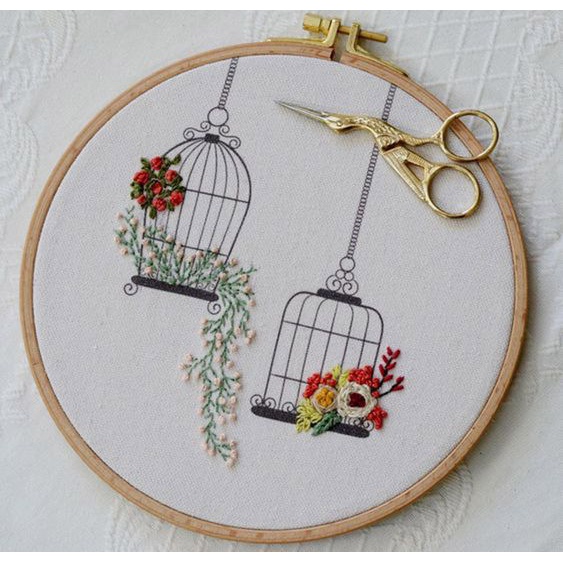 KIT THÊU TRANH NỔI tình yêu quà tặng thêu thủ công tự làm decor nhà cửa trang trí HOOP LOVE FAMILY  Zen Handmade