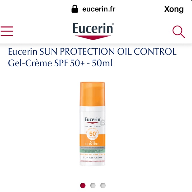 Kem chống nắng Eucerin Dry Touch Sun Gel Creme Oil Control SPF50+