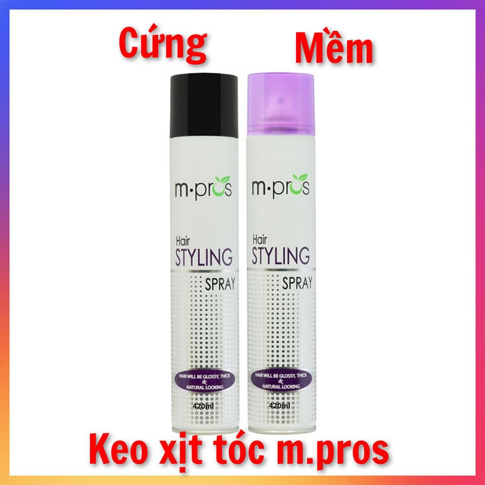 Keo Xịt Tóc Giữ Nếp Cứng Và Mềm M.PROS 420ml Chính Hãng - Sản phẩm thuộc công ty Lavox