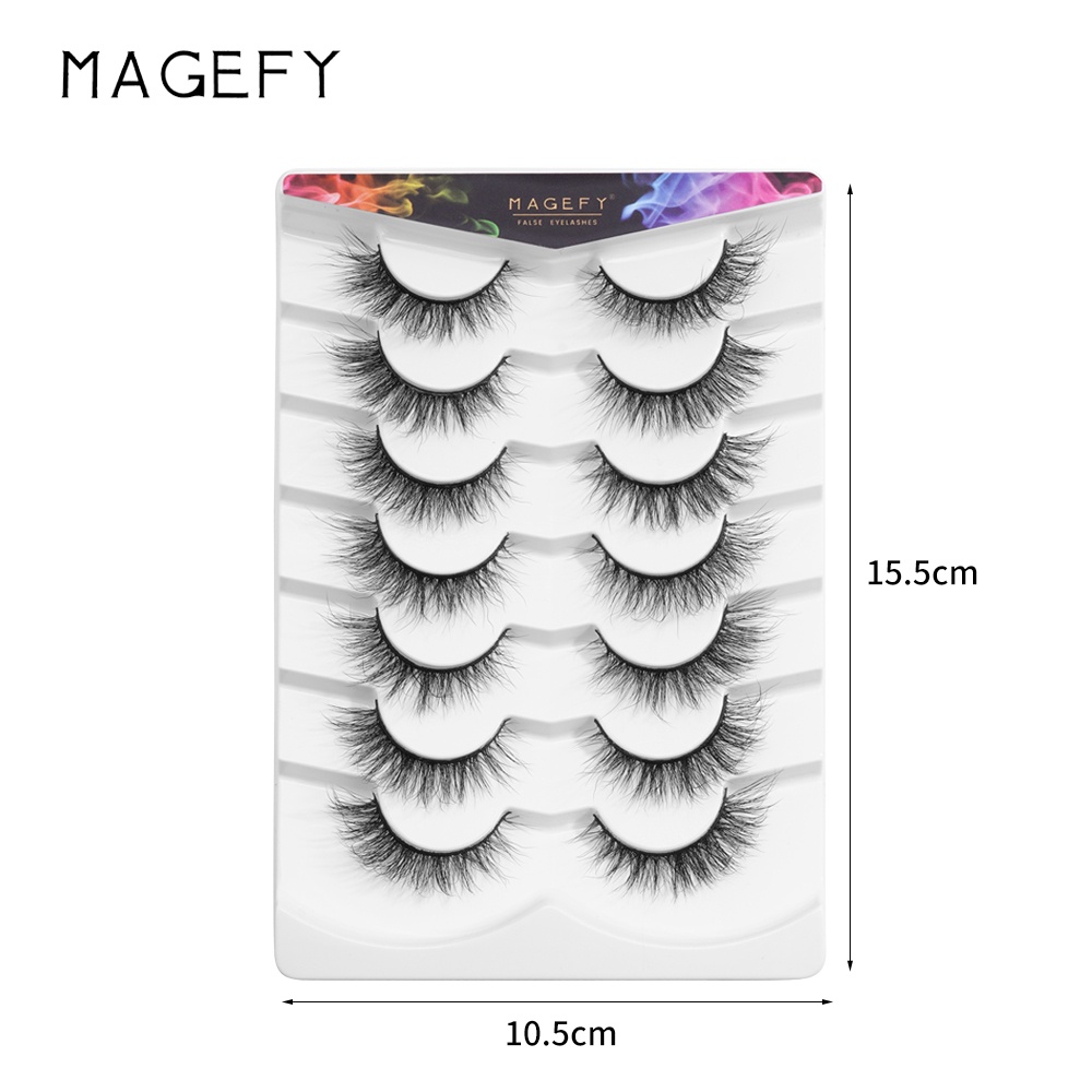 Bộ 7 cặp lông mi giả MAGEFY dày và cong tự nhiên nhiều phong cách và kích cỡ