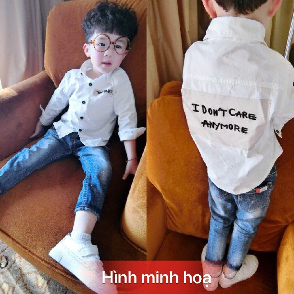 Áo sơ mi dài tay cá tính cho bé trai 1-5 tuổi