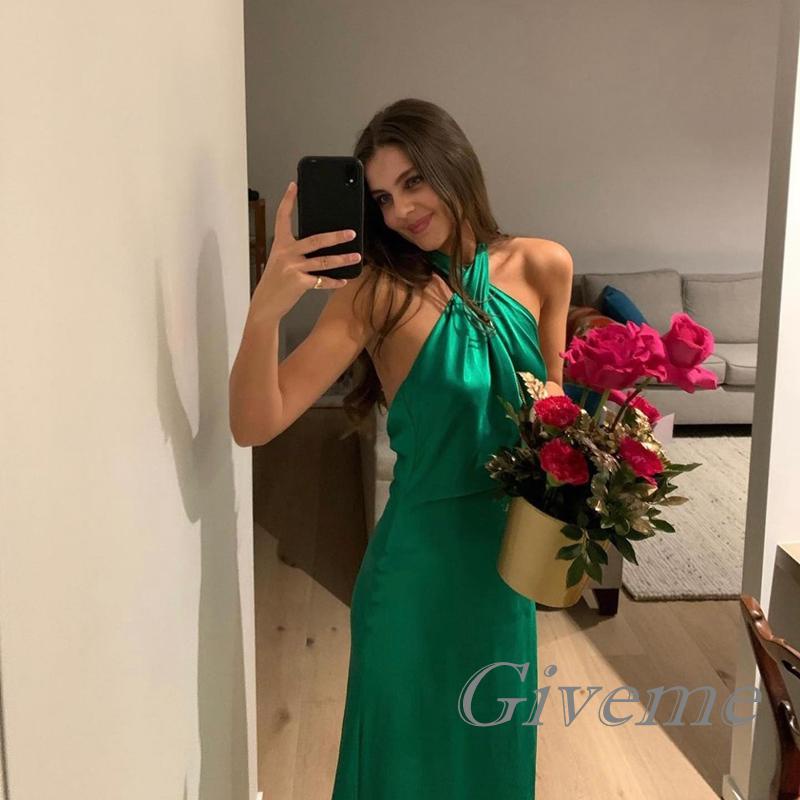 Đầm Dài Không Tay Hở Lưng Màu Sắc Thanh Lịch Cho Nữ