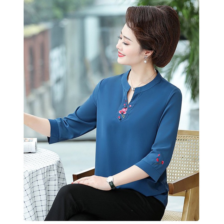 Set Quần Áo Trung Niên, Mẫu Áo Kiểu Trung Niên Big Size Đẹp, Chất Lụa Hàn Sang Trọng | Thời Trang Trung Niên U50