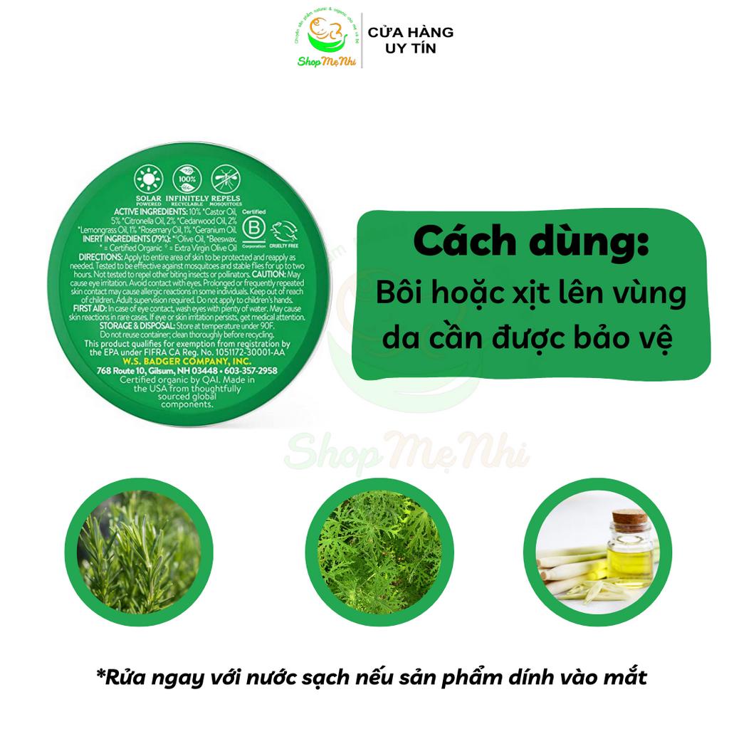 Sáp Bôi Hữu Cơ Chống Muỗi và Côn Trùng Đốt Badger Anti Bugs.