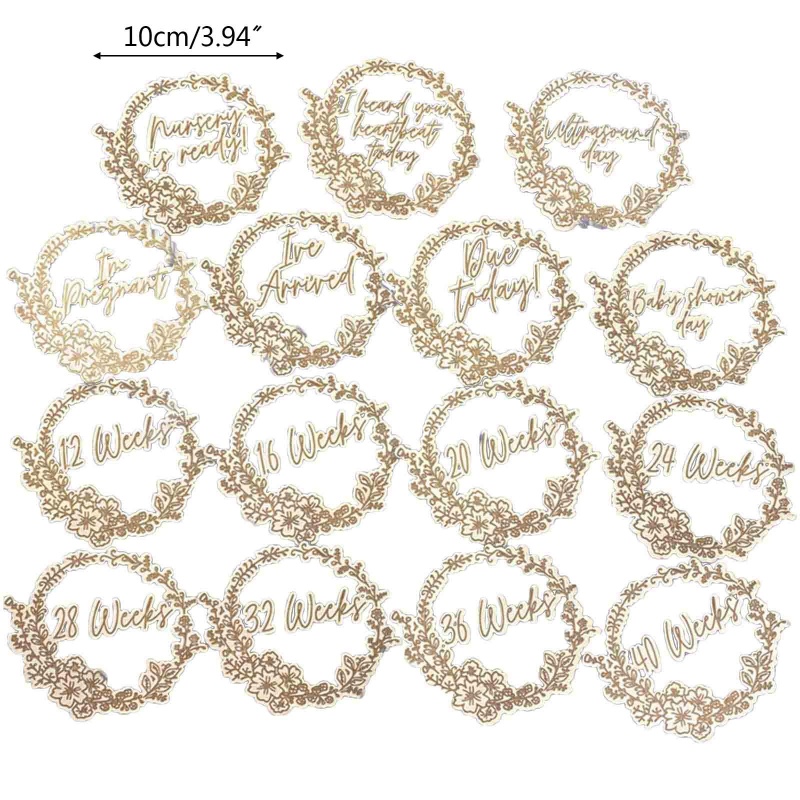 Set 15 Thẻ Vòng Hoa Đánh Dấu Cột Mốc Phát Triển Theo Tháng Làm Phụ Kiện Trang Trí