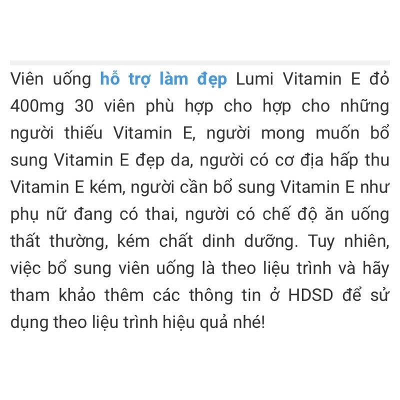 Vitamin E đỏ 400mg Nga