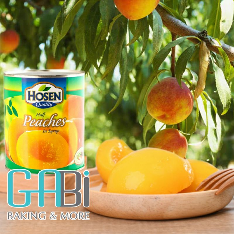 Đào ngâm siro Hosen đóng hộp 825g