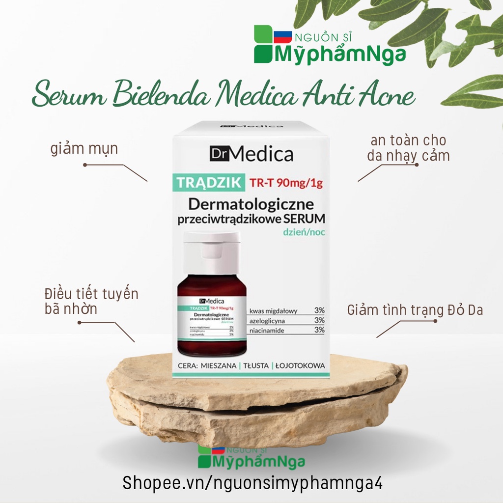 Serum cho da mụn Bielenda Medica Anti Acne loại bỏ mụn tái tạo da