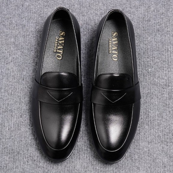 Giày lười da nam Puno GL02 màu đen