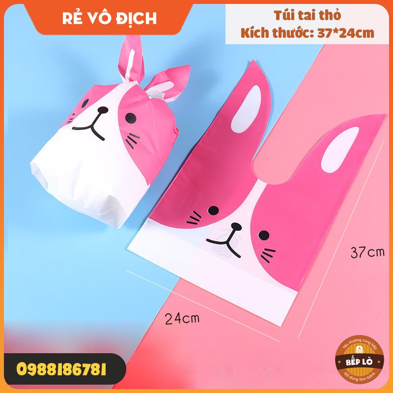 Túi Tai Thỏ Cỡ Đại Đựng Bánh Kẹo Xinh Xắn Dễ Thương Size 24*37cm - Set 10 túi