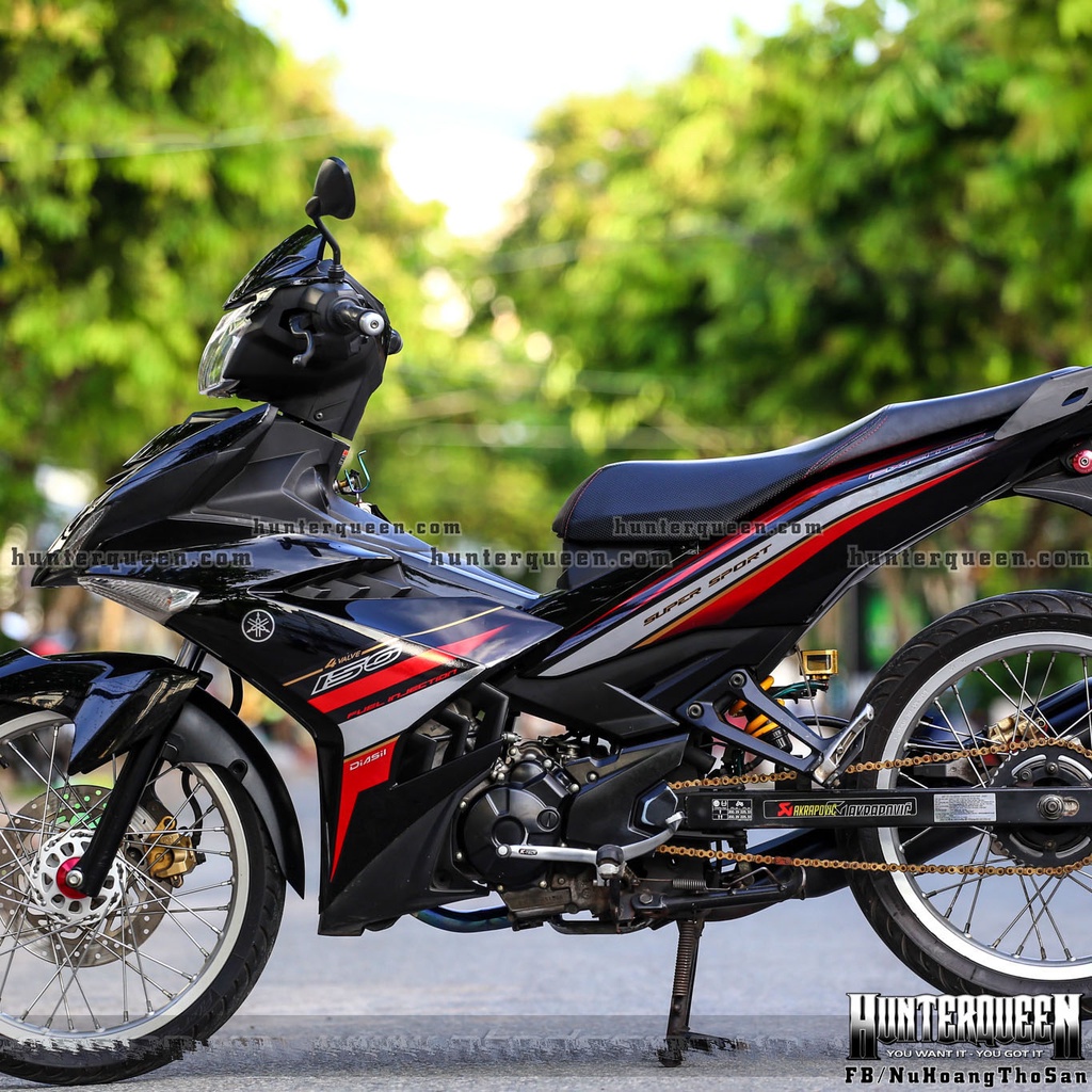 Tem rời in UV cao cấp. Dán xe Exciter 150 màu đen. Đơn giản phá cách