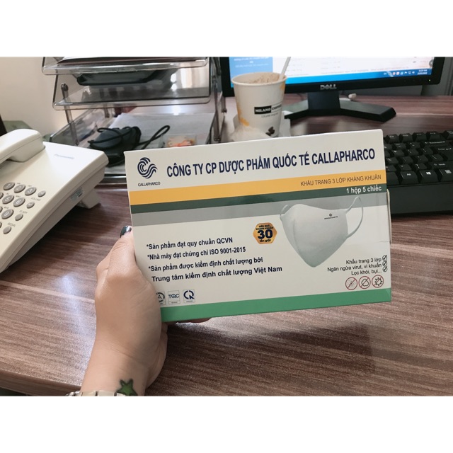 Combo 50 chiếc khẩu trang vải 3 lớp kháng khuẩn Callapharco