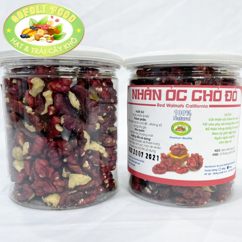 Nhân hạt óc chó đỏ Mỹ California loại ngon 250g, 500g/ Premium California red walnuts, raw, shelled, natural taste