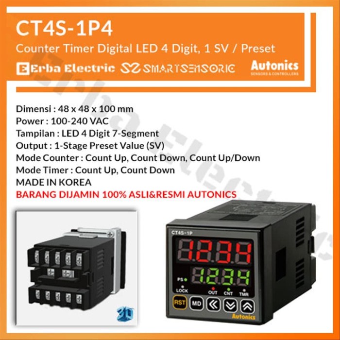 BỘ ĐẾM COUTER/TIMER CT4S-1P4T AUTONICS