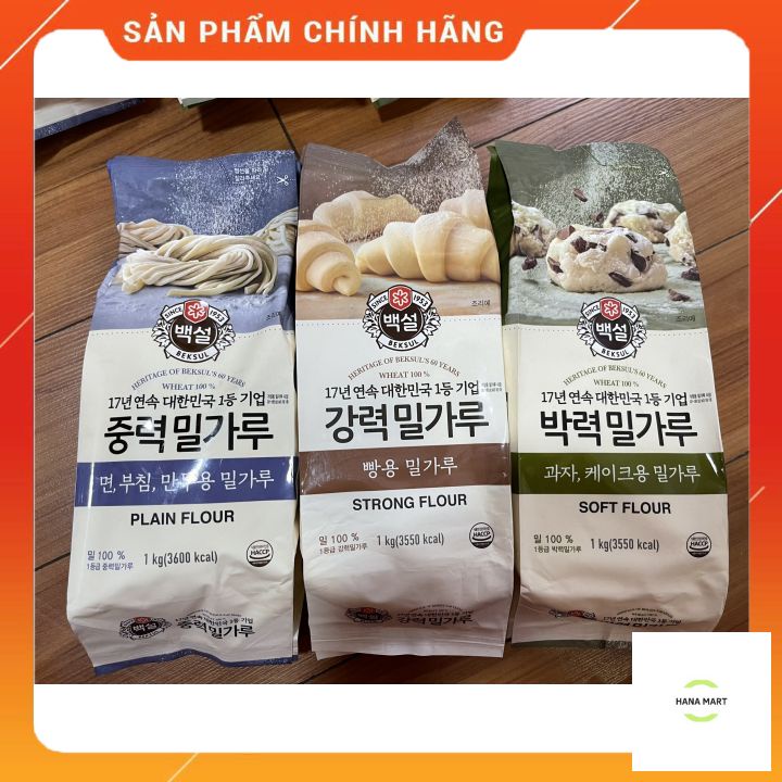 [Nhập Khẩu] Bột mì Hàn Quốc Beksul gói 1kg ( số 8, số 11, số 13) làm bánh bao, bánh nướng, bánh mì, đế pizza