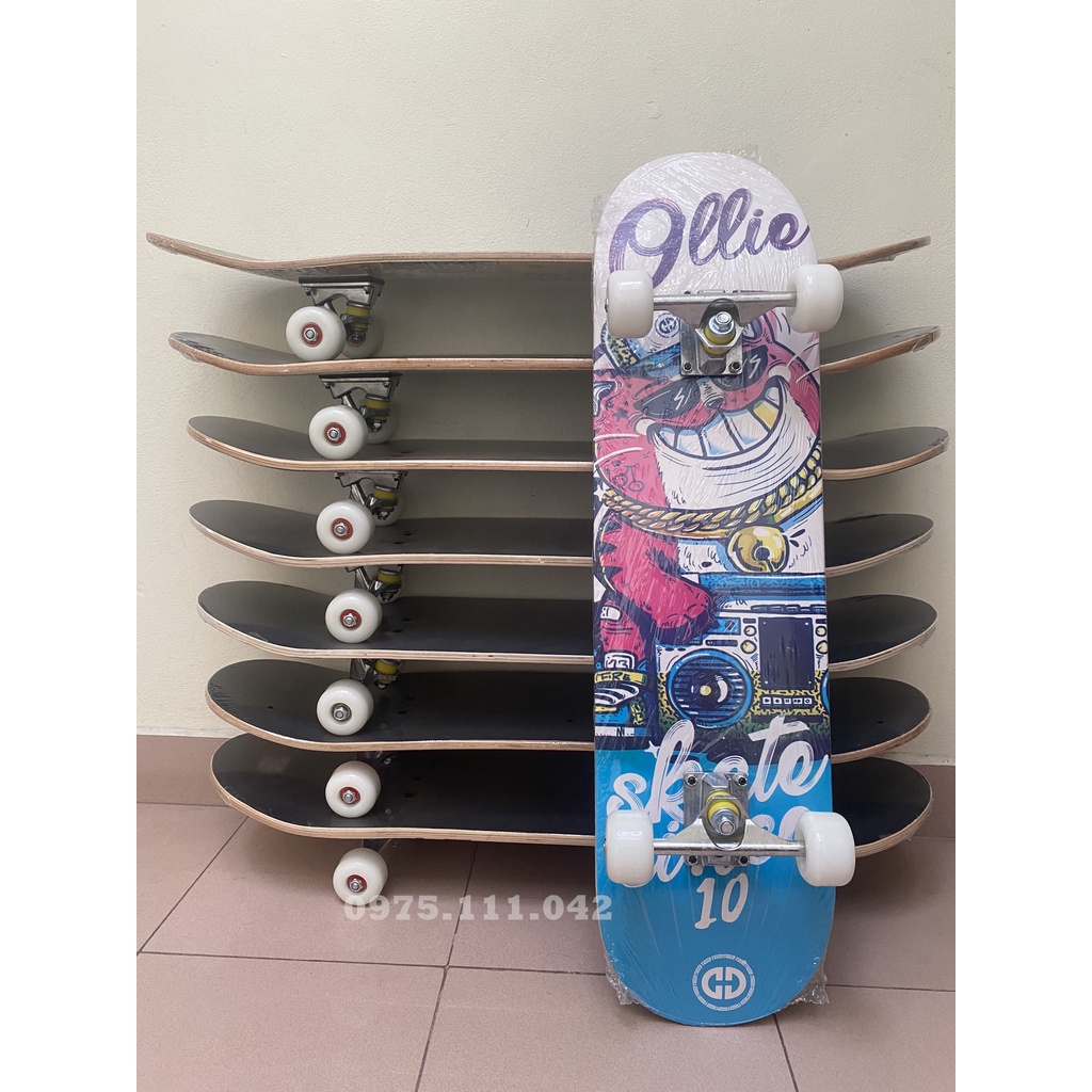 Ván Trượt Thể Thao Skateboard Mặt Nhám Cao Cấp Gỗ Phong Ép 7 Lớp