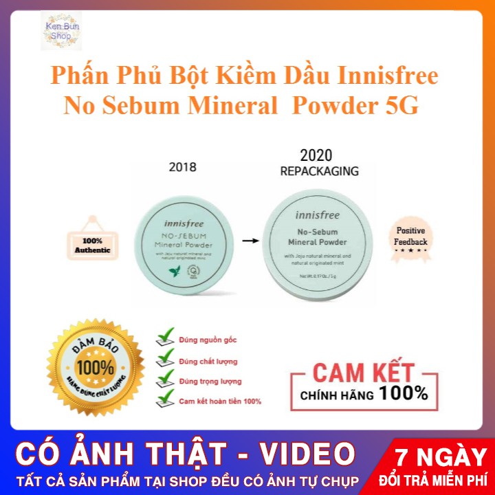 Phấn Phủ Bột Kiềm Dầu Innisfree No Sebum Mineral Powder 5G  Hàng Chuẩn