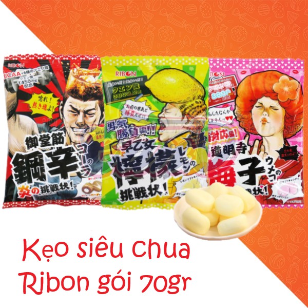 (3 vị) Kẹo siêu chua Ribon gói 70gr
