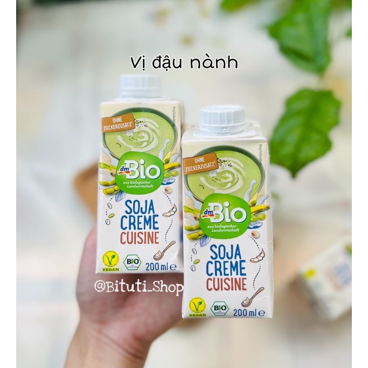 (Date th6/2022) Kem tươi yến mạch hữu cơ DmBio nấu soup/cháo bổ dưỡng cho bé 200ml - hàng air - Bituti Shop