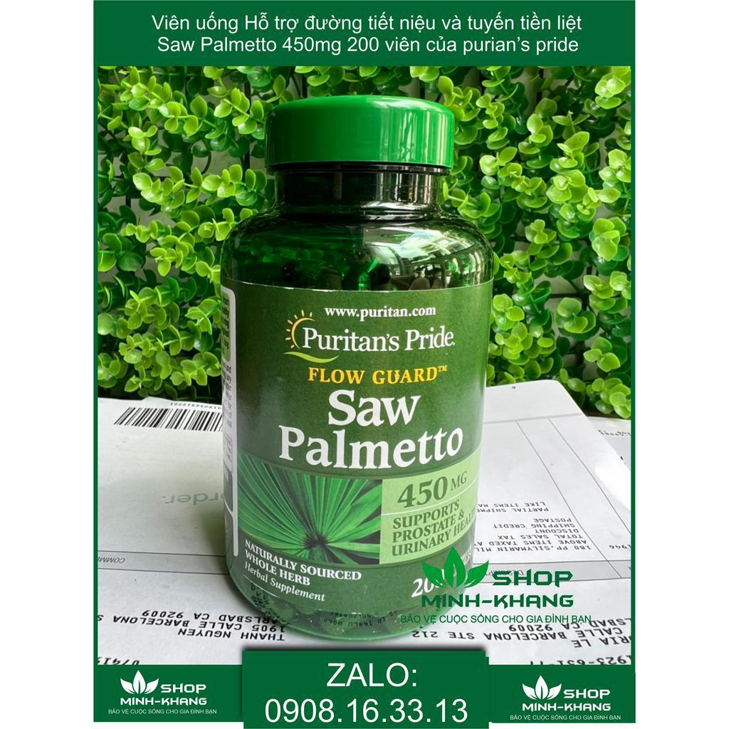 Hỗ trợ đường tiết niệu và tuyến tiền liệt Saw Palmetto 450mg 200v Puritan’s Pride