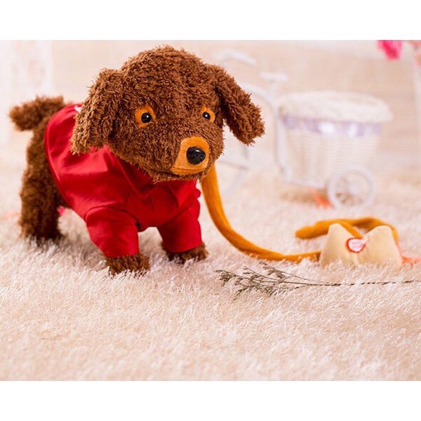 Chó Bông Chạy Pin Siêu Cute Đa Màu Biết Hát Biết Đi Lắc Mông - Qùa Tặng Dành Cho Bé