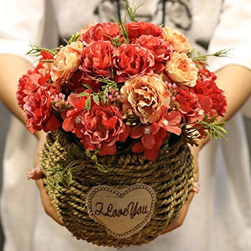 Bó hoa hồng giả bằng lụa phong cách Châu Âu cổ điển trang trí tiệc trà