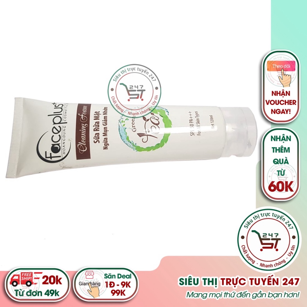 Sữa rửa mặt Ngừa mụn Giảm nhờn Face plus 120ml  chăm sóc da hiệu quả