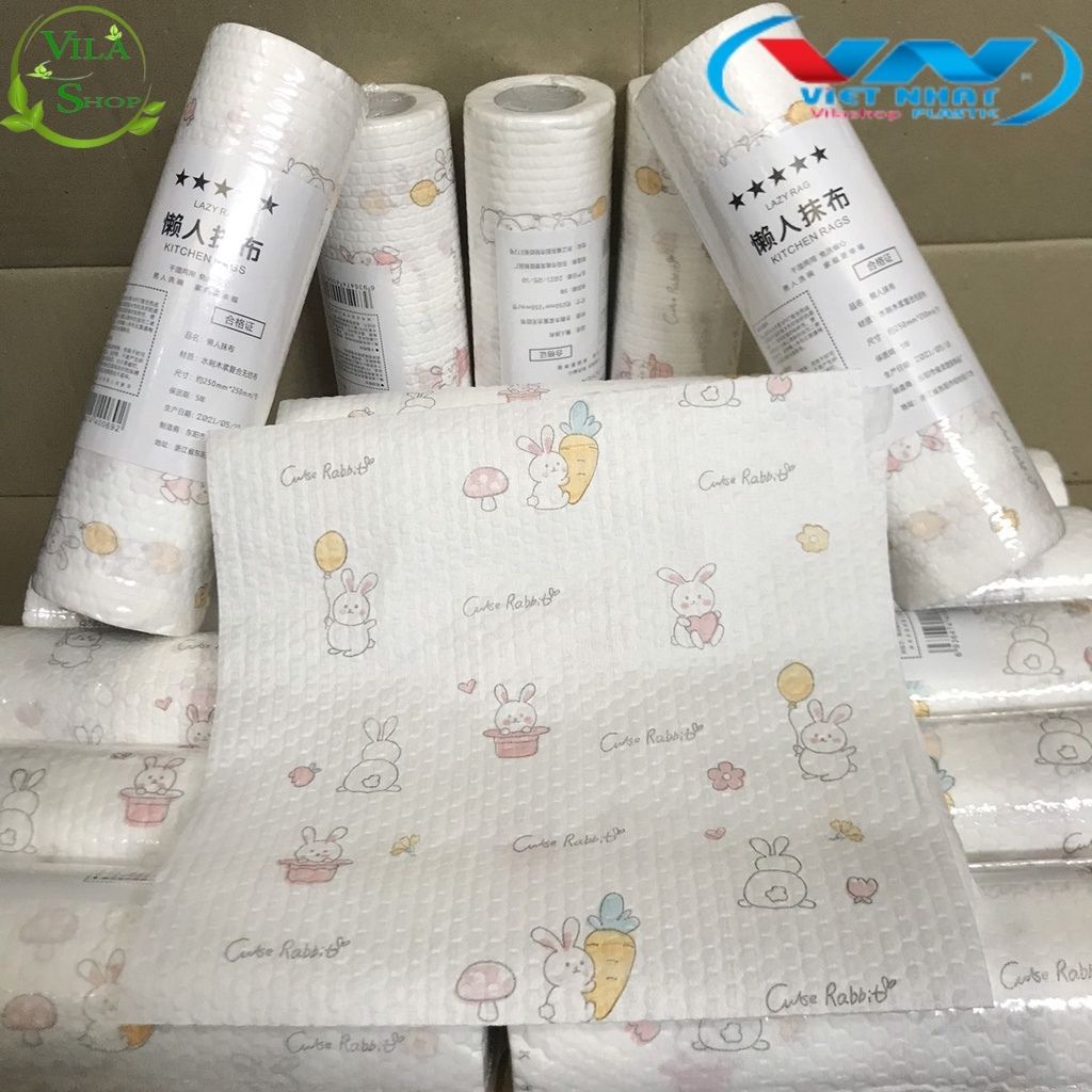 Cuộn Giấy Lau Đa Năng/ Khăn Giấy Thấm Dầu Nhà Bếp NỀN TRẮNG Siêu Dai, Dễ Thấm Hút Nước Khổ 6,5x20cm