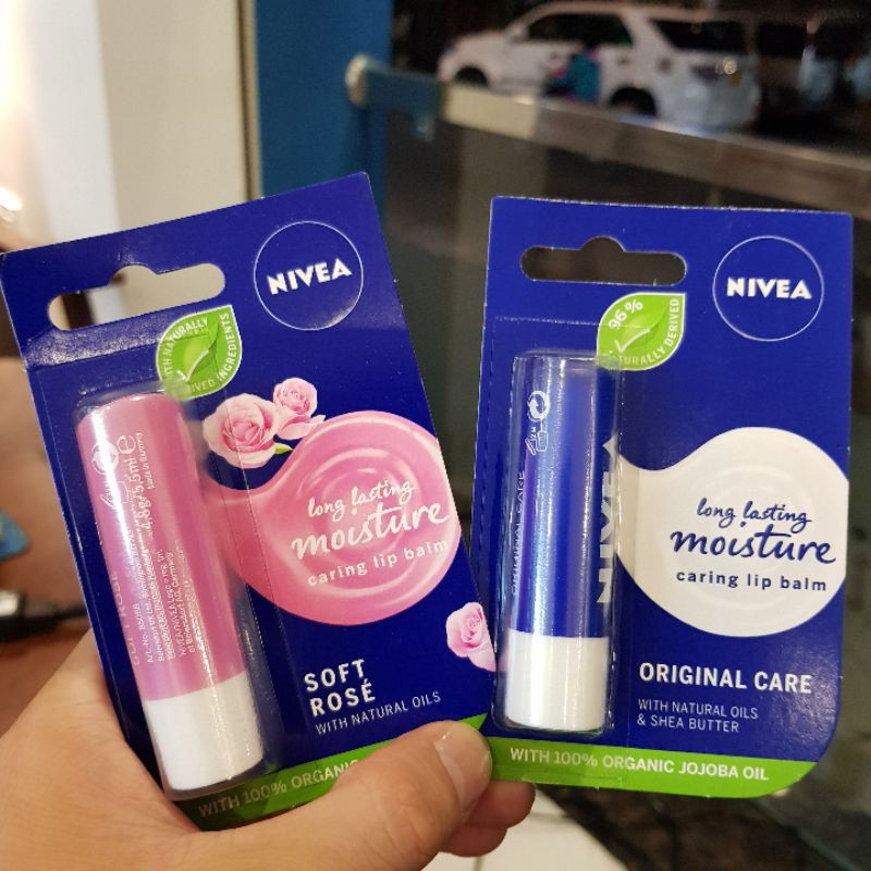 Son Dưỡng nivea caring lip balm Đức