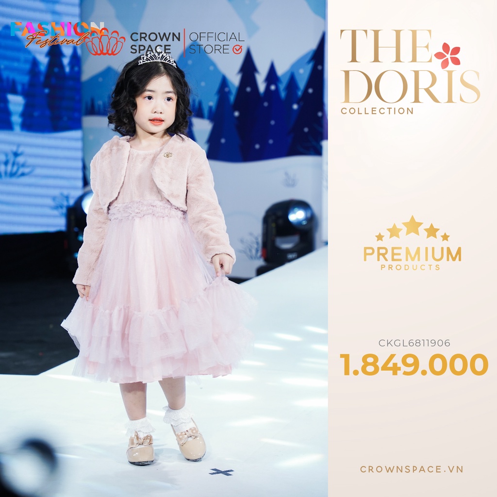 Váy Công Chúa Dành Cho Bé Gái Phiên Bản Limited Crown Kids CKGL6811906 Size 9 - 19Kg