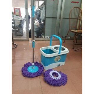 xả kho BỘ CHỔI LAU NHÀ 360 ĐỘ CÔNG NGHỆ THÁI LAN TẶNG KÈM 1 BÔNG LAU , CÓ BÁNH XE