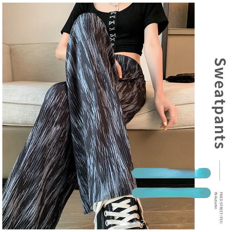 Quần ống rộng Lưng Cao Nhuộm Màu Độc Đáo Thời Trang Cho Nữ