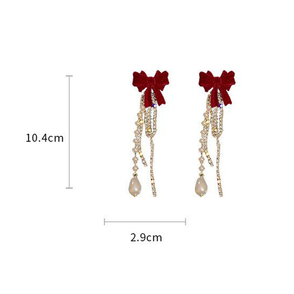 Bông Tai Dáng Dài Đính Nơ Xinh Xắn Thời Trang Cho Nữ 1