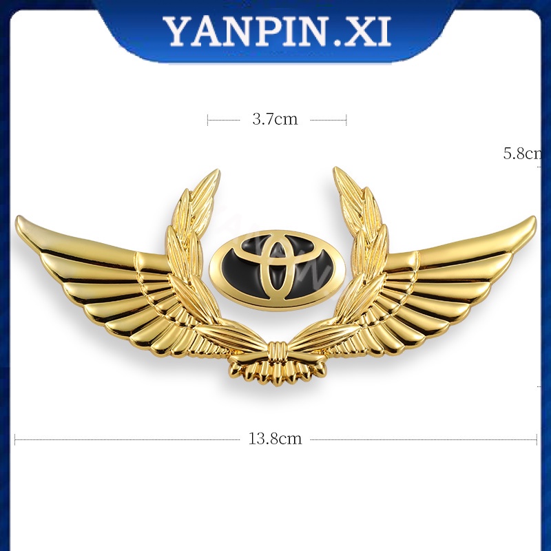 Phụ Kiện Trang Trí Hình Đôi Cánh 3D Bằng Kim Loại Dành Cho Xe Hơi TOYOTA