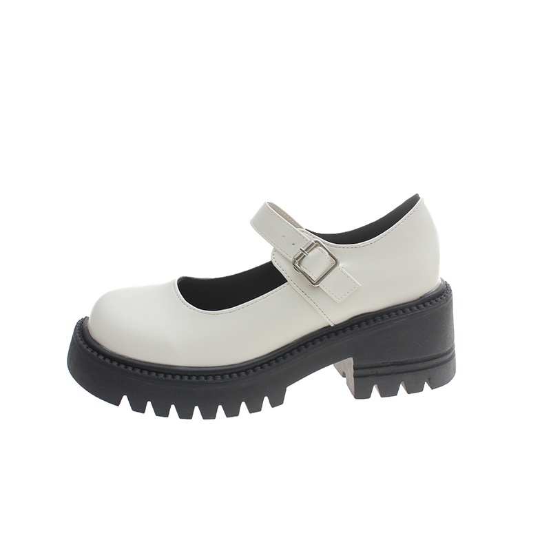 Giày lười IELGY màu đen/ màu be đế bằng phong cách cổ điển dành cho nữ