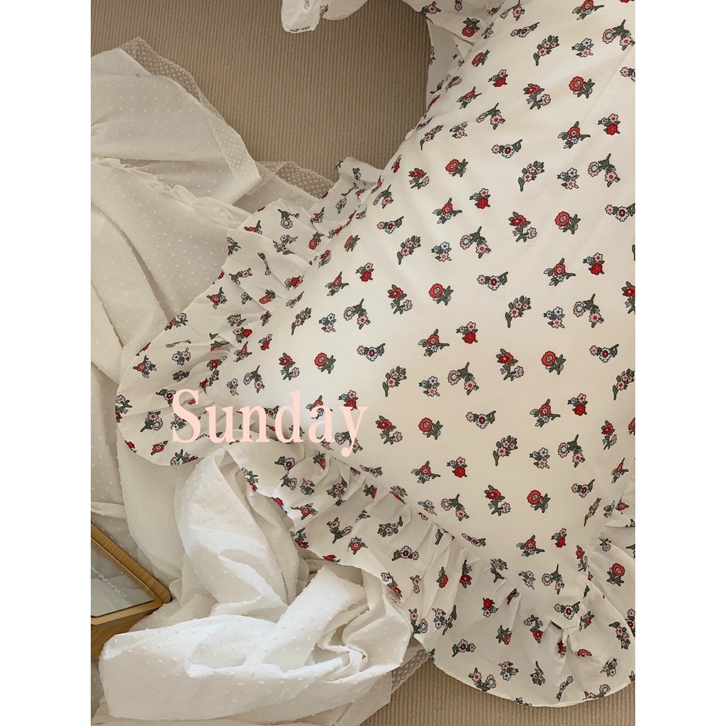 Bộ chăn ga gối Cotton 100% viền bèo - Nhí Đỏ