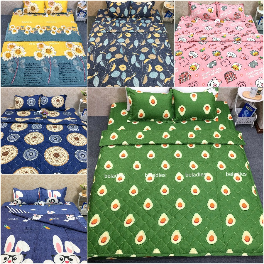 Chăn văn phòng Beladies - Chăn hè thu trần bông cotton chần mỏng mát nằm điều hòa 3 lớp 1m8x2m đi du lịch