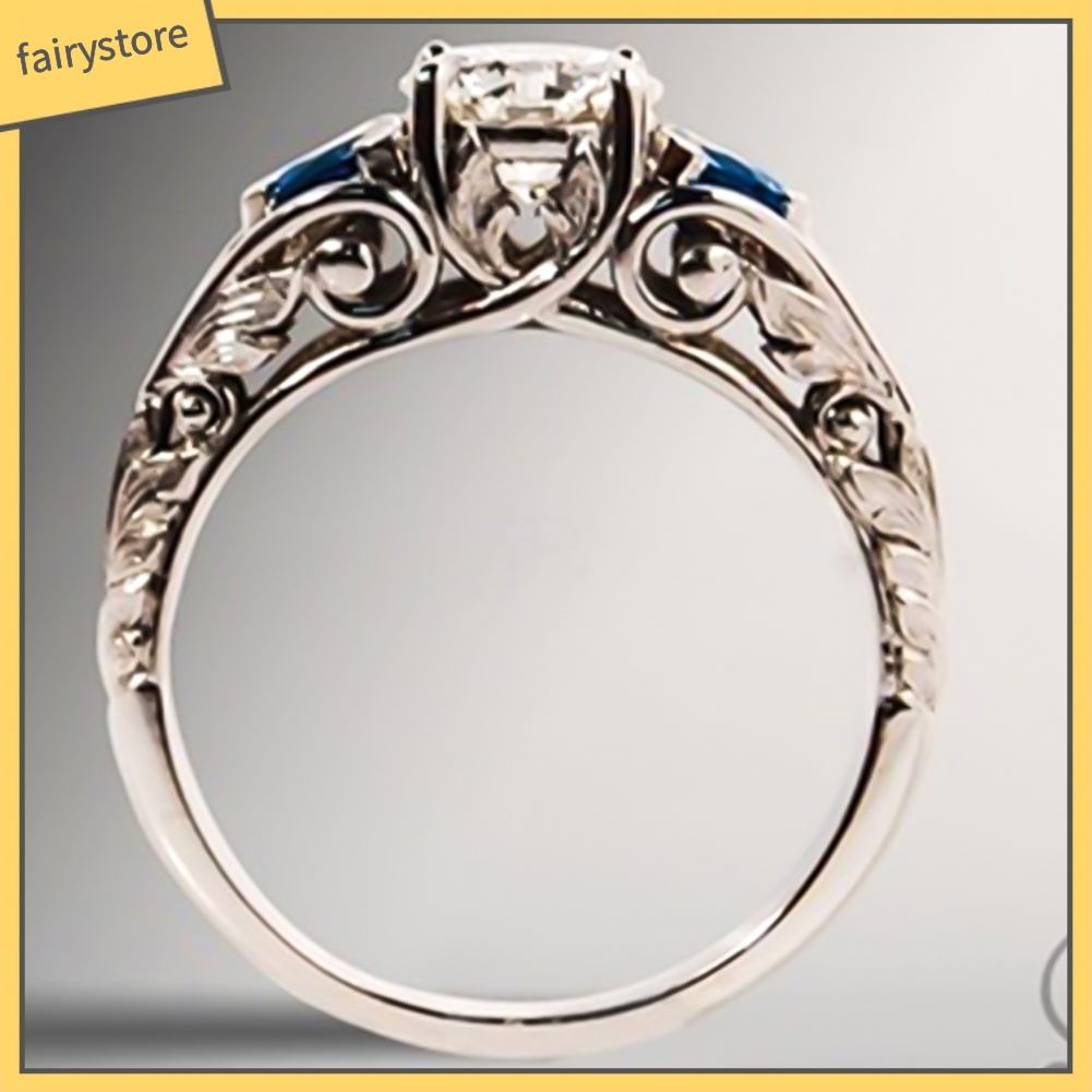 Nhẫn Hợp Kim Đính Đá Lấp Lánh Thiết Kế Thanh Lịch