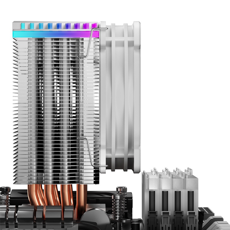Tản nhiệt khí CPU Jonsbo CR-1400 White (Màu Trắng) LED RGB - 4 ống đồng, fan 9cm