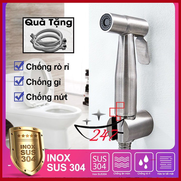 Bộ vòi xịt vệ sinh inox 304 thiết kế nhỏ gọn ,tiện lợi  ,khả năng chống gỉ sét oxi hóa cực tốt .