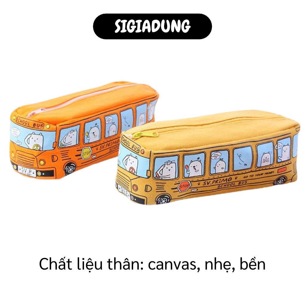 [SGD] Hộp Bút - Túi Đựng Bút Bằng Vải Canvas Dung Tích Lớn Hình Xe Bus Độc Đáo Cho Bé 7241