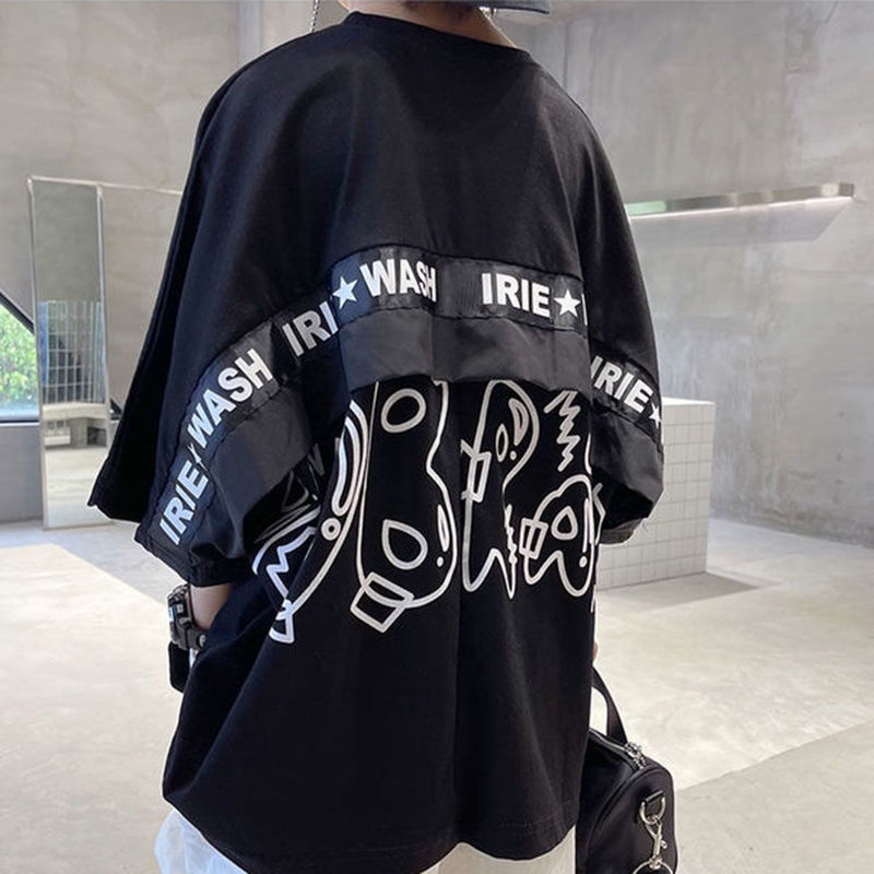 Áo Thun Cotton Tay Ngắn Dáng Rộng Phong Cách Phương Tây Thời Trang Mùa Hè Hàng Mới Dành Cho Bé Trai 2022