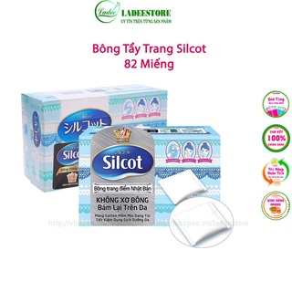 Bông tẩy trang, bông trang điểm silcot nhật bản hộp 82 miếng